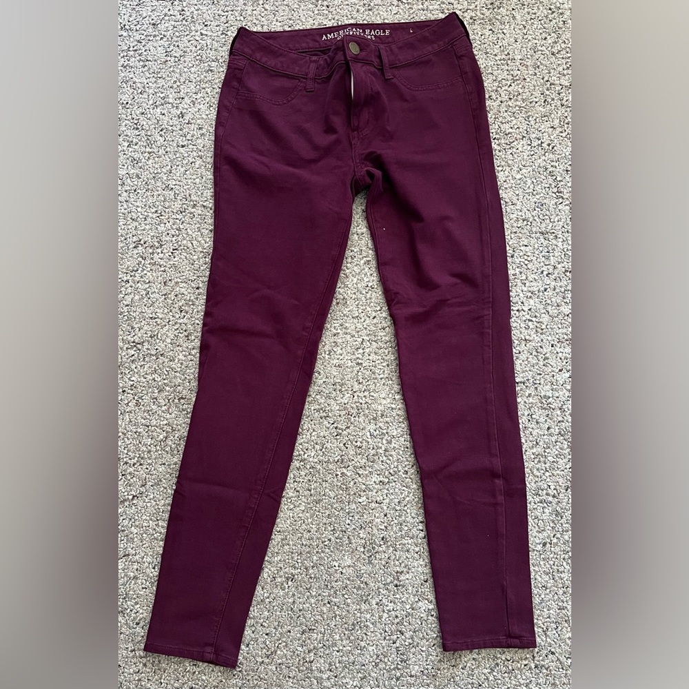 American Eagle Women's Purple Color Jeggings - Super Stretch